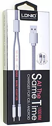 Кабель USB LDNio LC86 2-in-1 USB Lightning/micro USB Cable Grey - миниатюра 4