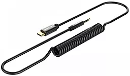 Аудио кабель Vention Aux mini Jack 3.5 mm - USB Type-C M/M Cable 1 м black (BGABF) - миниатюра 2