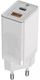 Сетевое зарядное устройство с быстрой зарядкой Baseus GaN2 Lite Quick Charge 65W White (CCGAN265)