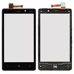 Сенсор (тачскрін) Nokia Lumia 820 with frame (original) Black