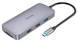 USB Type-C хаб Hoco HB33 Easy 10-in-1 Hub gray