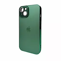 Чехол AG Glass Sapphire Frame MagSafe Logo for Apple iPhone 15 Cangling Green