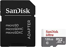 Карта памяти SanDisk microSDXC 128GB Ultra Class 10 UHS-I + SD-адаптер (SDSQUNS-128G-GN6TA)