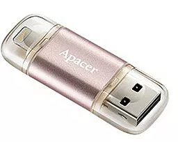 Флешка Apacer AH190 Lightning Dual USB 3.1 32GB Rose Gold (AP32GAH190H-1) - миниатюра 2