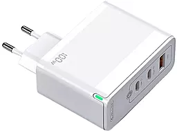 Сетевое зарядное устройство Jellico C118 100w PD 2xUSB-C/USB-A ports charger + USB-C to USB-C cable white - миниатюра 2