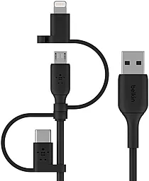 Кабель USB Belkin Boost Charge Universal 12w 2.4a 3-in-1 USB to micro/Lightning/Type-C cable black (CAC001bt1MBK) - миниатюра 5