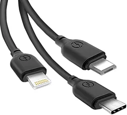 Кабель USB XO NB103 3-in-1 USB to Type-C/Lightning/micro USB сable black - миниатюра 2