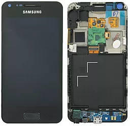 Дисплей Samsung Galaxy S Advance I9070 з тачскріном і рамкою, оригінал, Black