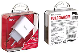 Сетевое зарядное устройство с быстрой зарядкой Hoco C76A Speed Source PD3.0 18W White - миниатюра 5