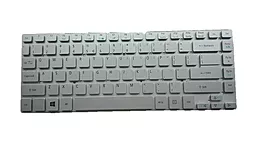 Клавиатура для ноутбука Acer AS V3-431 V3-471 без рамки серебристая