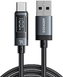 Кабель USB Essager Fully Compatible Digital Display 100W 7A 2М USB Type-C Cable Black