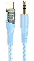 Аудио кабель Hoco UPA25 Transparent Aux mini Jack 3.5 mm - USB Type-C M/M Cable 1 м blue