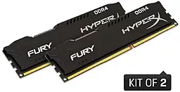 Оперативная память Kingston DDR4 16GB (2x8GB) 2400 MHz Fury Black (HX424C15FBK2/16) - миниатюра 2