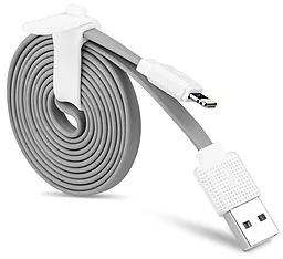 Кабель USB Hoco UPL18 Waffle USB Lightning Cable Flat 2.1A Gray - миниатюра 2