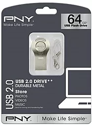 Флешка PNY Attache i Durable Metal 64Gb (FDI64GATTI-EF) Silver - миниатюра 3