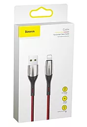 Кабель USB Baseus Horizontal LED Indicator 1.5A 2M Lightning Cable Red (CALSP-C09) - миниатюра 7