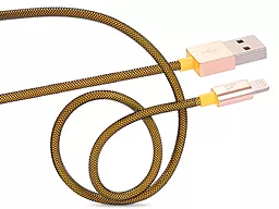 Кабель USB Hoco UPL09 Metal Carbon Lightning Cable Yellow