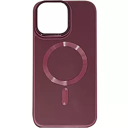 Чехол Epik Bonbon Leather Metal Style with MagSafe для Apple iPhone 14 Plum