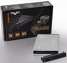Карман для HDD Frime SATA 2.5", USB 2.0, Metal, Silver (FHE21.25U20) - миниатюра 3