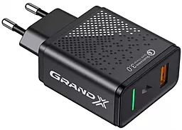 Сетевое зарядное устройство Grand-X 18w QC3.0 fast charger + Lightning cable black (CH-650L) - миниатюра 4