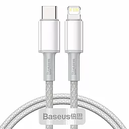 USB PD Кабель Baseus High Density Braided 20W USB Type-C - Lightning Cable White (CATLGD-02)