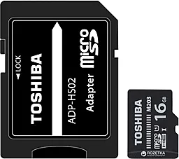 Карта памяти Toshiba microSDHC 16GB M203 Class 10 UHS-I U1 + SD-адаптер (THN-M203K0160EA)