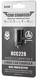 Автомобильное зарядное устройство с быстрой зарядкой Remax RCC228 PD 18W 3A Gray - миниатюра 2