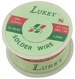 Припой проволочный Lukey L2001 (Sn40/60) 100 г на катушке - миниатюра 2