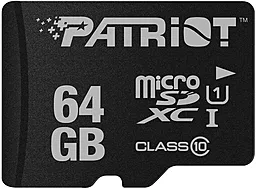 Карта памяти Patriot microSDXC 64GB LX Series Class 10 UHS-1 U1 (PSF64GMDC10)