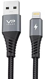 USB Кабель Veron NL09 Nylon 12w 2.4a 0.25m Lightning cable black
