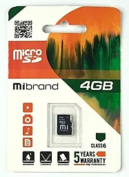 Карта пам'яті Mibrand microSDHC 4Gb Class 6 (MICDC6/4GB)
