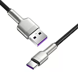 Кабель USB Baseus Cafule Series Metal 66w 6a USB Type-C cable black/silver (CAKF000101) - миниатюра 3