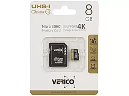 Карта памяти Verico microSDHC 8GB Class 10 UHS-I U1 + SD-адаптер (1MCOV-MAH983-NN)