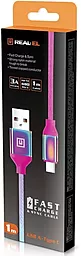 Кабель USB REAL-EL Premium 15W 3A USB Type-C Cable Rainbow (EL123500050) - миниатюра 7