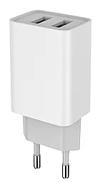 Сетевое зарядное устройство ColorWay AutoID 2.1A 2xUSB-A ports home charger white (CW-CHS015-WT)