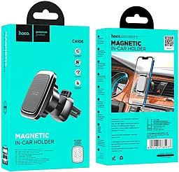 Автодержатель магнитный Hoco CA106 Air Outlet Magnetic Car Holder Black/Gray - миниатюра 10