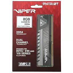 Оперативная память Patriot DDR4 8GB (2x4GB) 2400 MHz Viper (PVE48G240C5KRD) - миниатюра 3