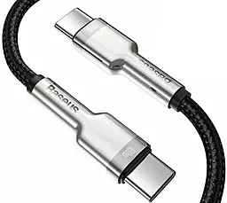 Кабель USB PD Baseus Cafule Metal 20V 5A 2M USB Type-C - Type-C Cable Black (CATJK-D01) - миниатюра 3
