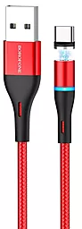 Кабель USB Borofone BU16 USB Type-C Cable 1.2м 2.4A Red