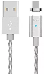 Кабель USB Hoco U16 Magnetic Adsorption USB Type-C Cable 1.2M Silver