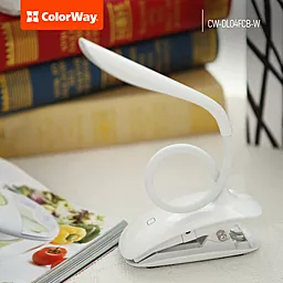 Настольная LED лампа ColorWay Flexible & Clip (CW-DL04FCB-W) - миниатюра 8