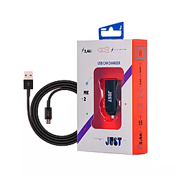 Автомобильное зарядное устройство JUST Me2 USB Car Charger 2.4A + micro USB Cable Black (CCHRGR-M2MUSB-BLCK) - миниатюра 2