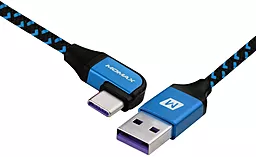 Кабель USB Momax Play Gaming Cable L-Shape 1.2M USB Type-C Cable Blue - миниатюра 3