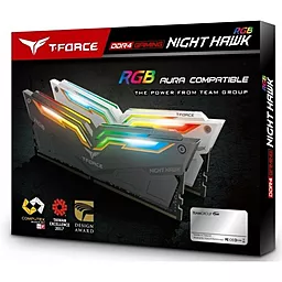 Оперативная память Team DDR4 16GB (2x8GB) 3000 MHz T-Force Night Hawk RGB Black (TF1D416G3000HC16CDC01) - миниатюра 3