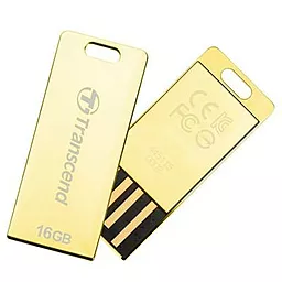 Флешка Transcend JetFlash T3S 16Gb (TS16GJFT3G) Gold - миниатюра 2