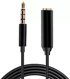 Аудио удлинитель Voltronic GOLD Stereo AUX mini jack 3.5 мм M/F cable 1.5 м black (YT-AUXCCA(M) / (F)-1.5-B) - миниатюра 2