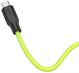 Кабель USB Hoco X21 Plus Silicone micro USB Cable Green - миниатюра 3