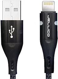 USB Кабель Jellico LED A1 15W 3A Lightning Cable Black