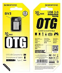 OTG-переходник Borofone BV3 USB-A - Type-C Grey - миниатюра 4