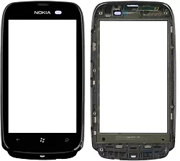 Сенсор (тачскрин) Nokia Lumia 610 with frame (original) Silver